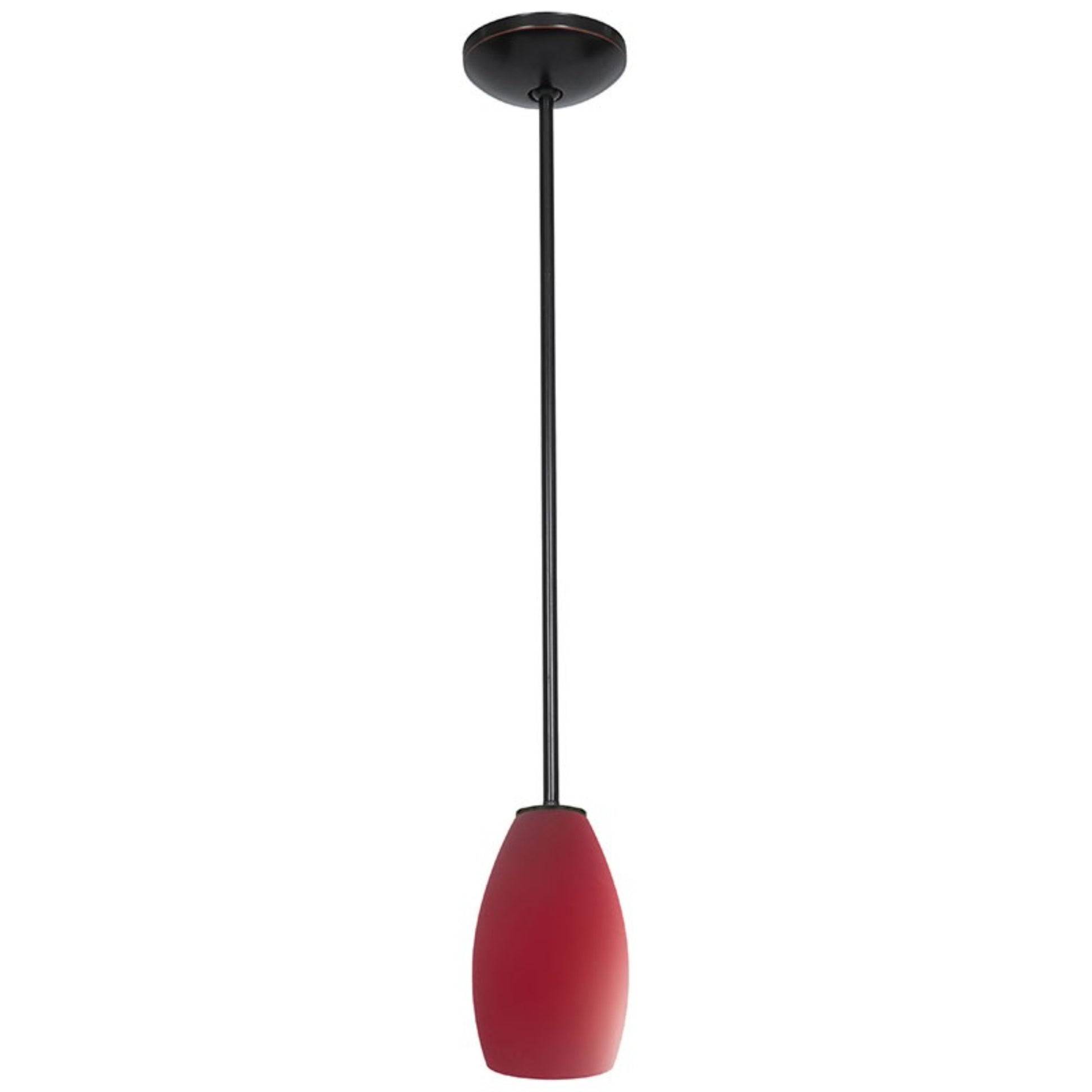 Champagne 9" Pendant, Oil Rubbed Bronze Finish, Red Diffuser, Rod - Bees Lighting