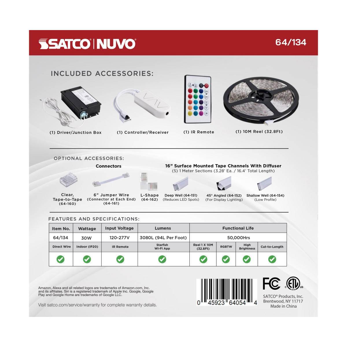 Dimension Pro LED Smart Tape Light Kit, 32Ft Reel, RGB + Tunable White, 24V, J-Box Connection - Bees Lighting