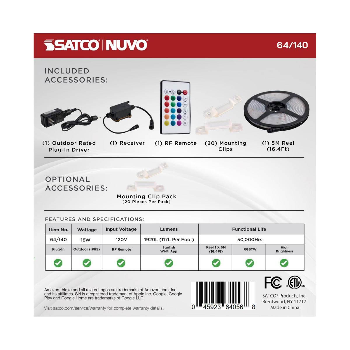 Dimension Pro Outdoor Smart LED Tape Light Kit, 16Ft Reel, RGBTW, 24V, Plug Connection - Bees Lighting