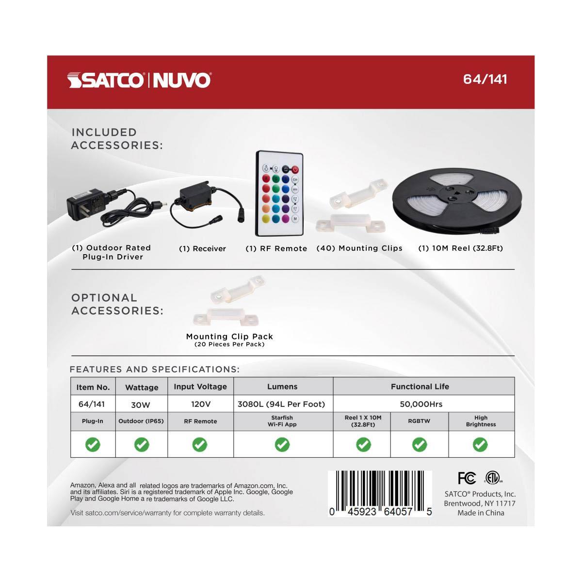 Dimension Pro Outdoor Smart LED Tape Light Kit, 32Ft Reel, RGBTW, 24V, Plug Connection - Bees Lighting