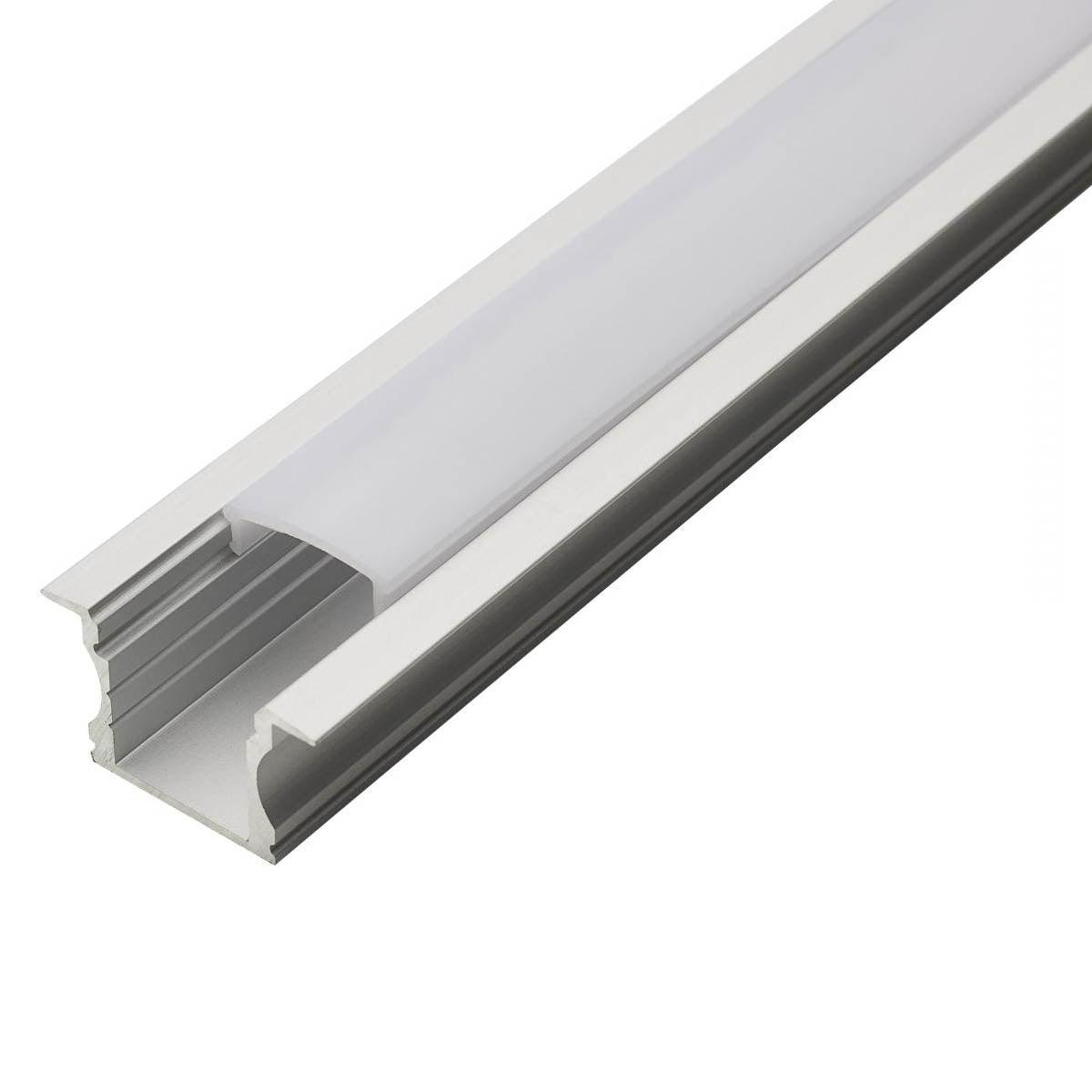 Aluminum Tape Channel with Deep Well for Satco Dimension Tape Lights, Recessed Mounting - Bees Lighting