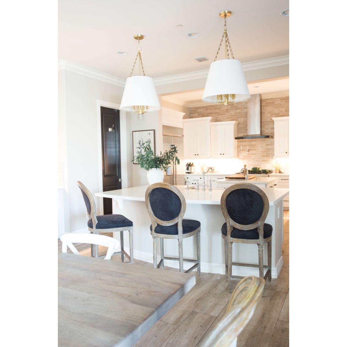 Burdett 15 in. 4 Lights Pendant Light Brass Finish - Bees Lighting