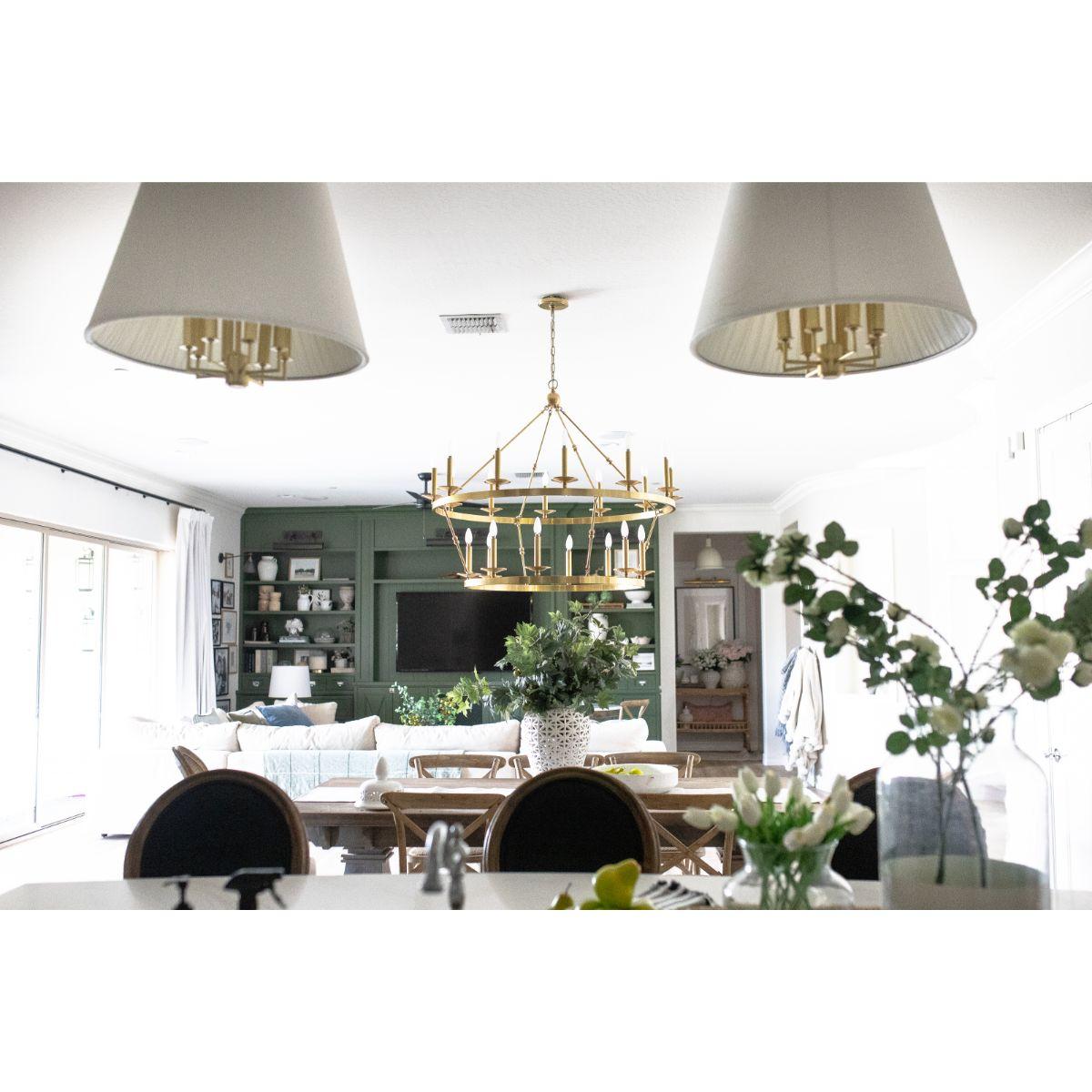 Burdett 15 in. 4 Lights Pendant Light Brass Finish - Bees Lighting
