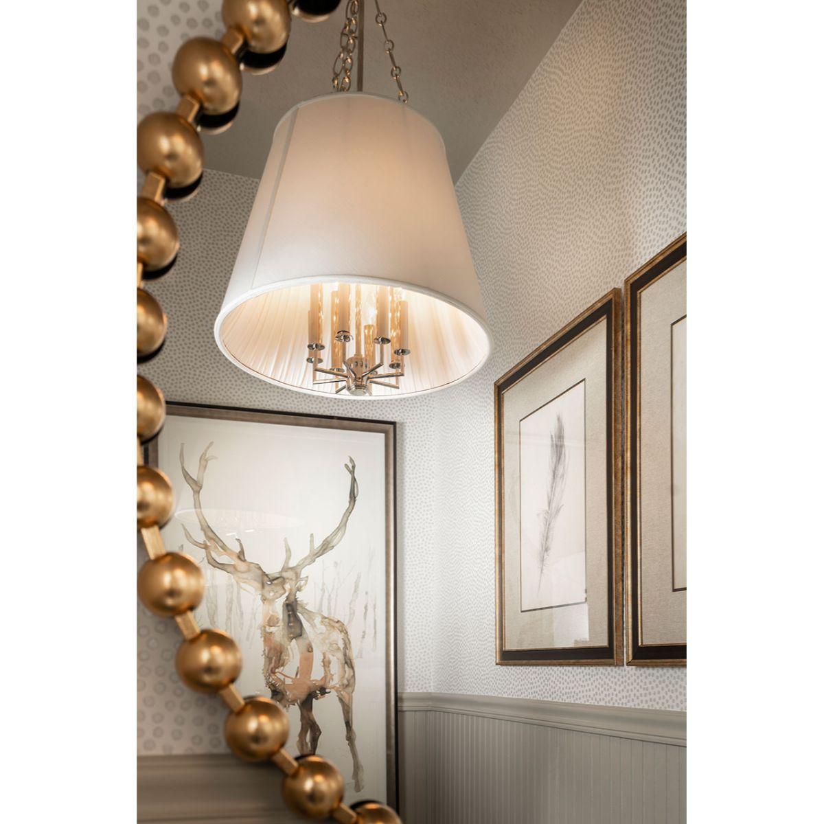 Burdett 15 in. 4 Lights Pendant Light Polished Nickel Finish - Bees Lighting