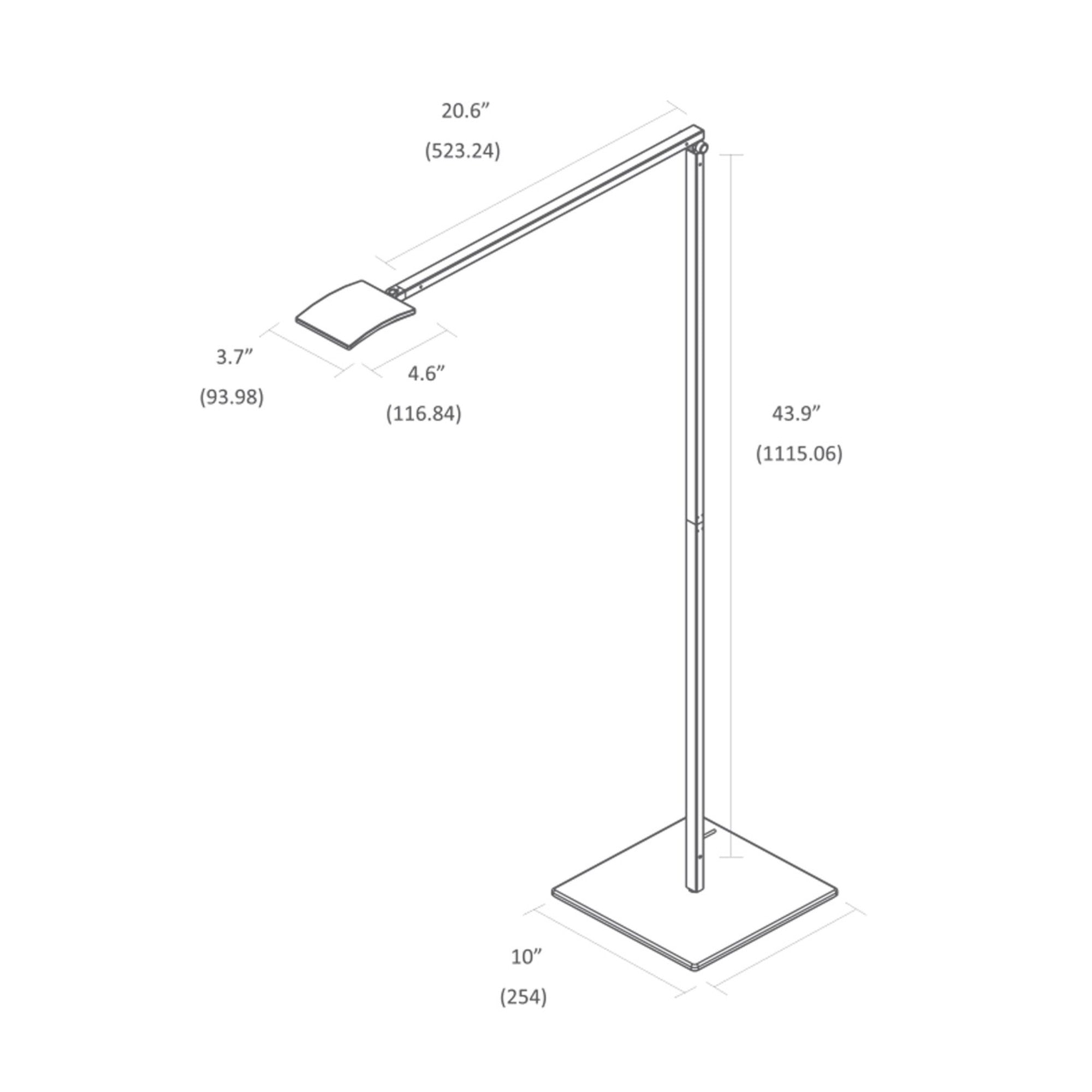Mosso Pro Black Transitional Boom Arm LED Floor Lamp with USB Port - Bees Lighting