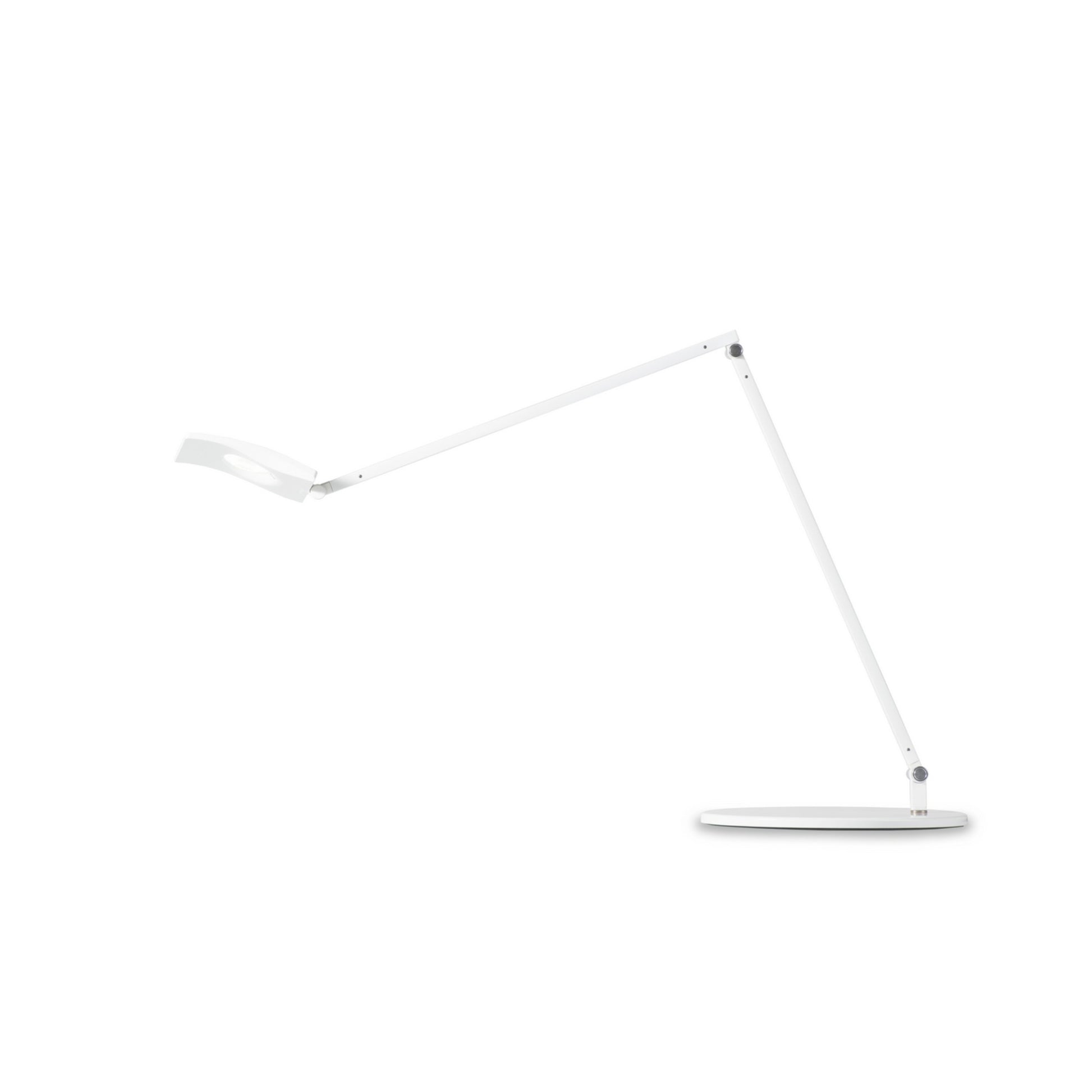 Mosso Pro White Contemporary LED Desk Lamp with Through-Table Mount and USB Port - Bees Lighting