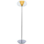 Soft Torchiere, Chrome Finish, Amber Interior Glass - Bees Lighting