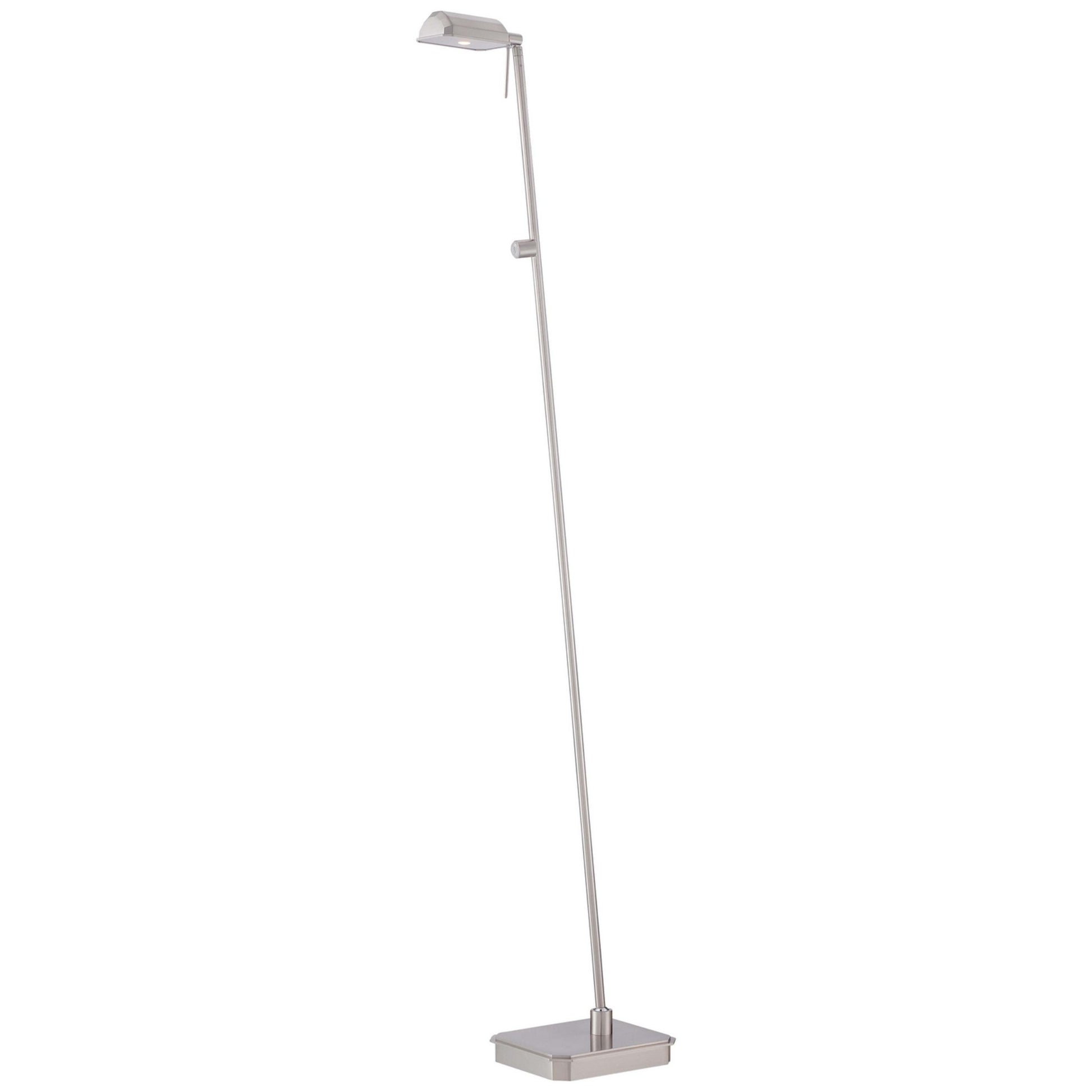 George's Reading Room 51" LED Floor Lamp, Brushed Nickel Finish - Bees Lighting