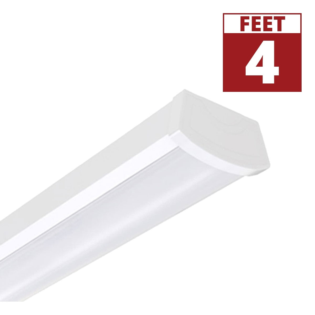 4ft LED Wraparound Light 3,200 Lumens 3000K Slim Design White Finish, Ceilling Wrap