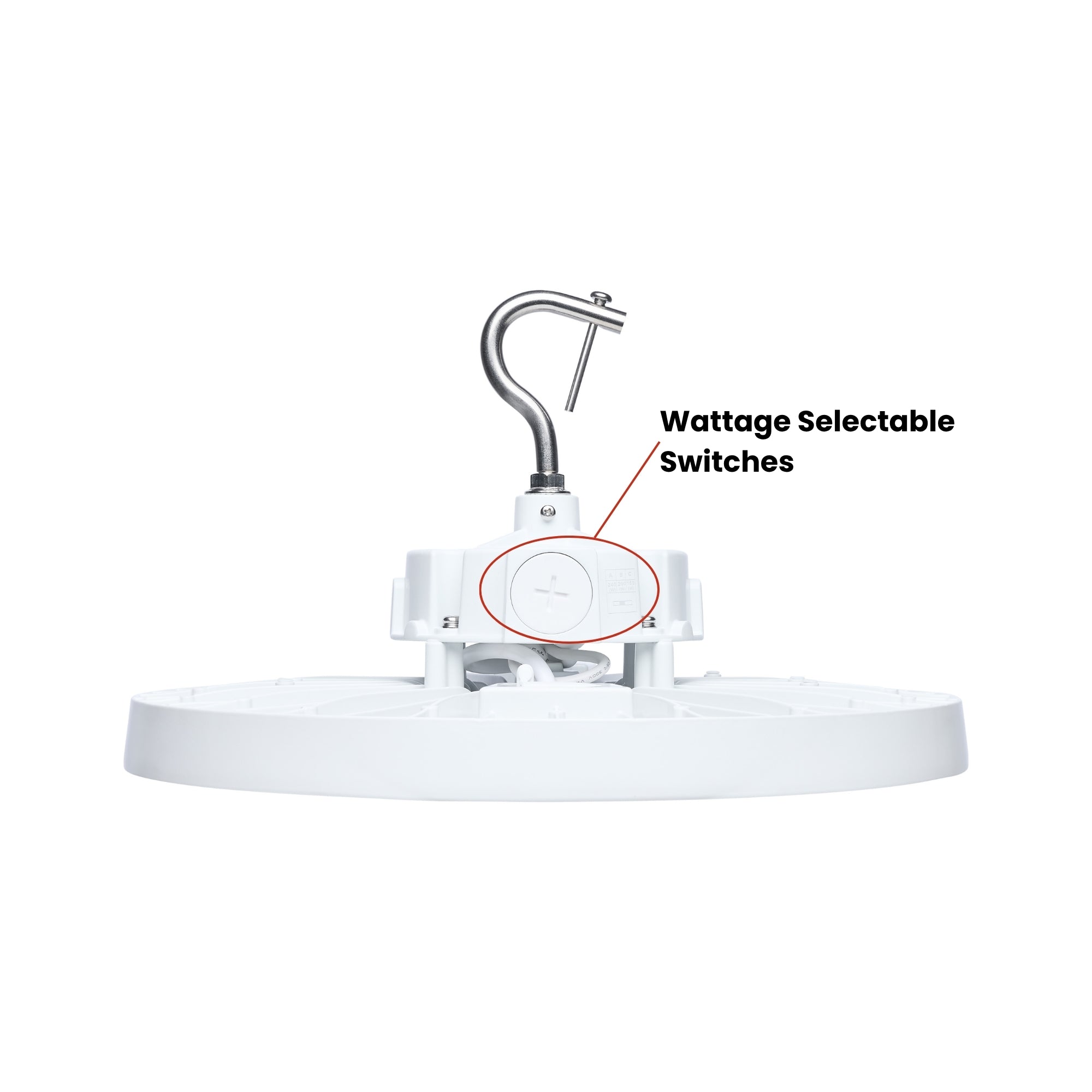 Satco|Nuvo Beam Selectable LED Round High Bay 38000lm 240W/200W/150W Selectable CCT 120-347V Suspended White