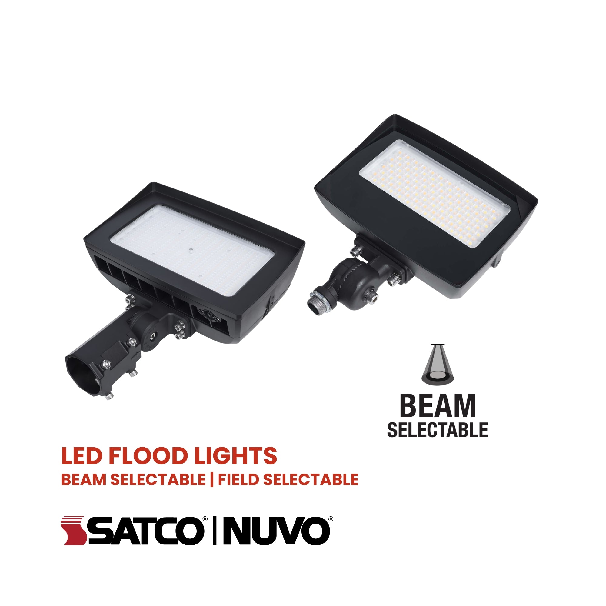 Satco|Nuvo Beam Selectable LED Flood Light 22754lm 150W/125W/100W Selectable CCT 120-347V Slip-Fitter Bronze