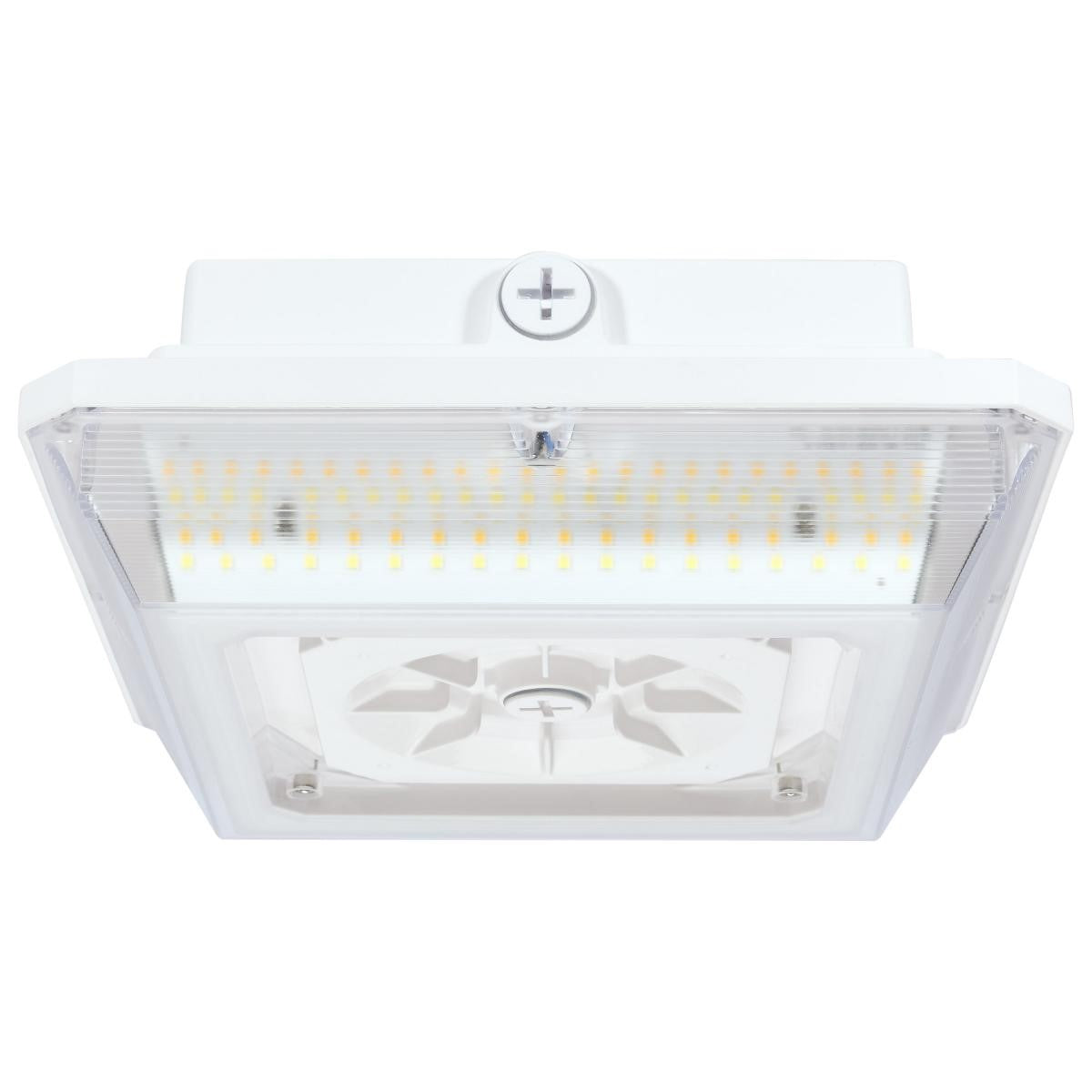 2,660-6,280 Lumens LED Standard Canopy Light, 20-50 Adjustable Watts, Selectable CCT 30K/40K/50K, 120-277V - Bees Lighting