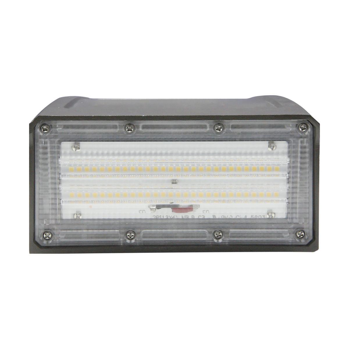 LED Cutoff Wall Pack, 40 Watts, 5000 Lumens, 30K/40K/50K, 120-277V, Adjustable Head - Bees Lighting