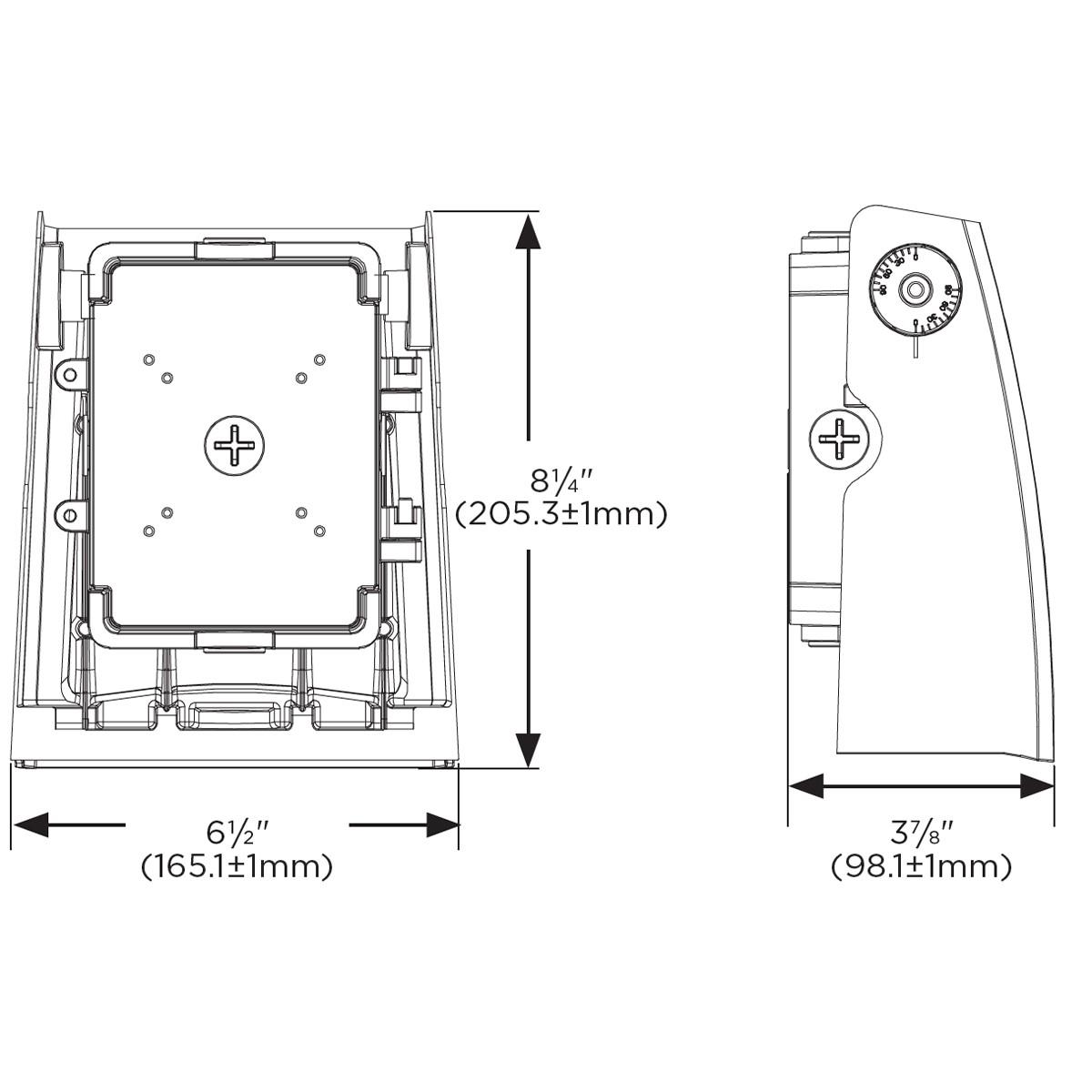LED Cutoff Wall Pack, 40 Watts, 5000 Lumens, 30K/40K/50K, 120-277V, Adjustable Head - Bees Lighting