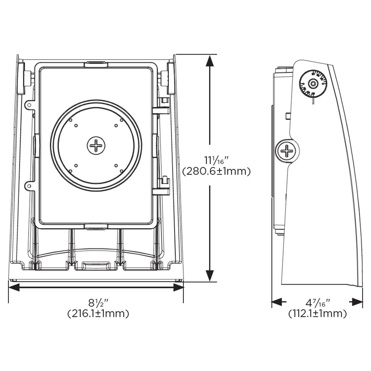 LED Cutoff Wall Pack, 80 Watts, 10000 Lumens, 30K/40K/50K, 120-277V, Adjustable Head - Bees Lighting