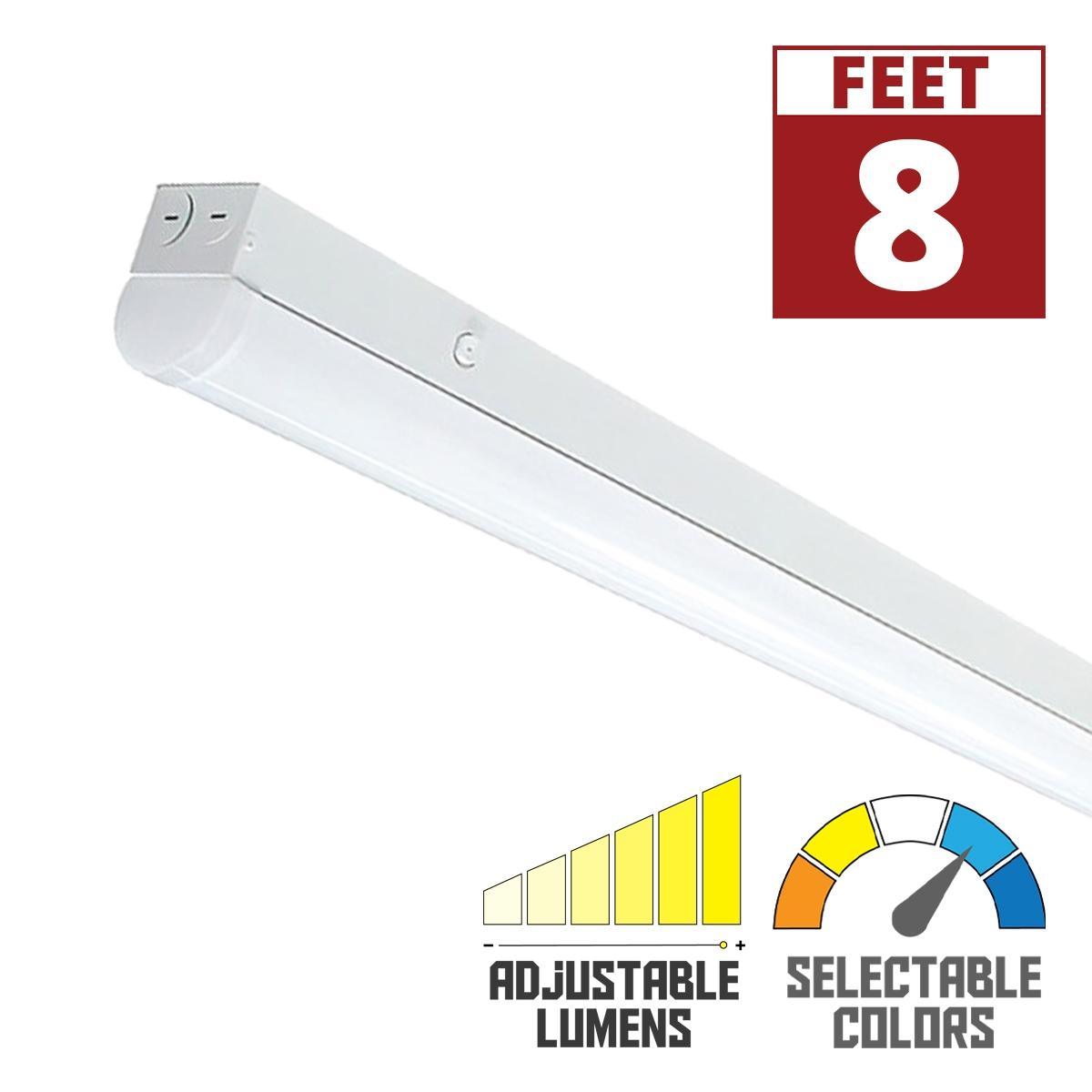 3900-6,750 Lumens 8ft LED Strip Light Fixture 30-50 Watts 35K/40K/50K 120-277V