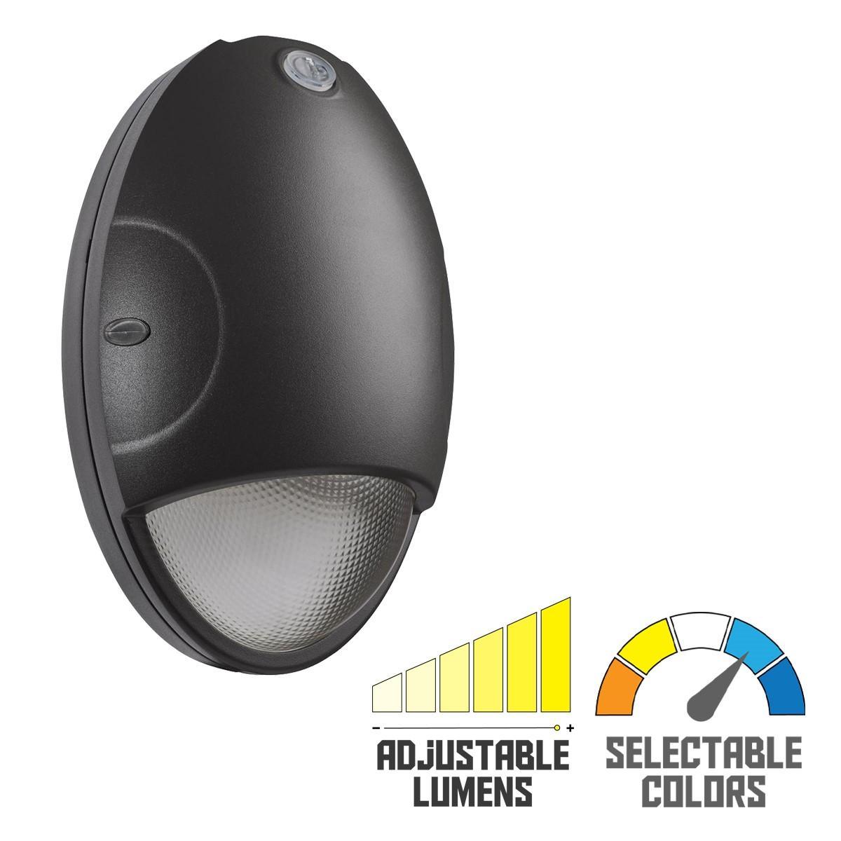 Outdoor LED Emergency Light with Photocell, 1800 Lumens, 35K/40K/50K, Black Finish, 120-277V