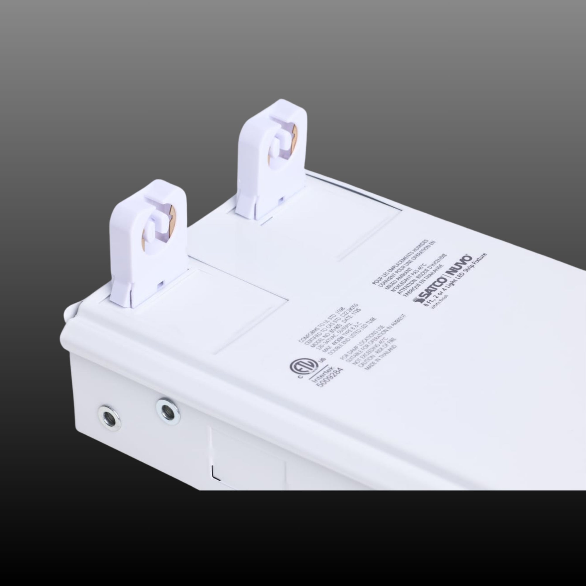 Satco|Nuvo 65-905 8-Foot Quad/Dual LED T8 Lamp-Ready Empty Body Fixture, 120-347V, Surface Mount, White