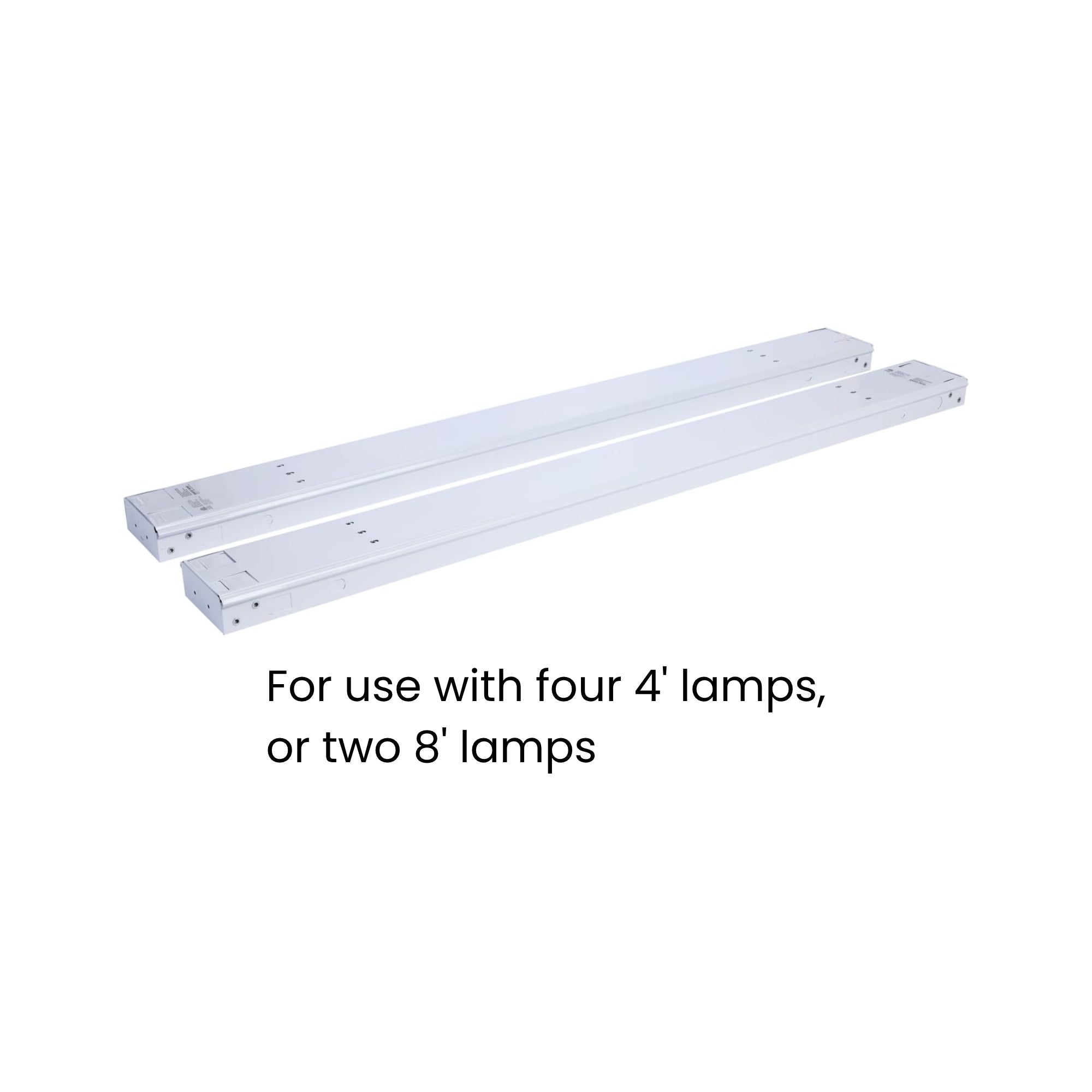 Satco|Nuvo 65-905 8-Foot Quad/Dual LED T8 Lamp-Ready Empty Body Fixture, 120-347V, Surface Mount, White