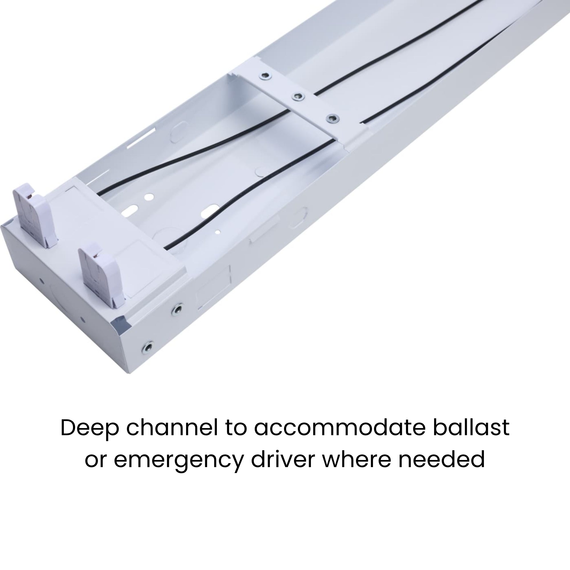 Satco|Nuvo 65-905 8-Foot Quad/Dual LED T8 Lamp-Ready Empty Body Fixture, 120-347V, Surface Mount, White