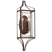 Astrapia 22" 2-Light Wall Sconce, Dark Rubbed Sienna & Aged Silver Finish - Bees Lighting