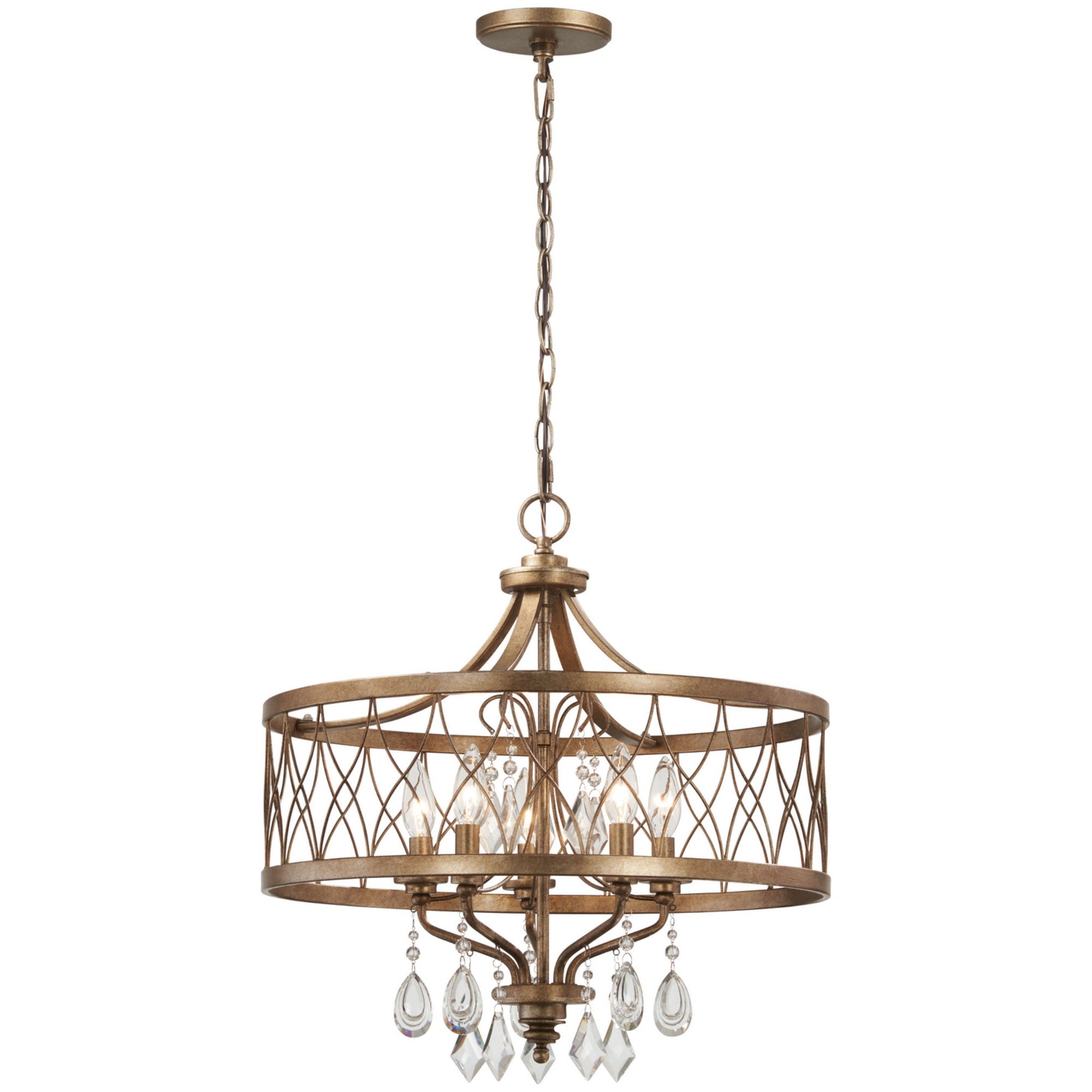 West Liberty 21" 5-Light Chandelier, Olympus Gold Finish - Bees Lighting