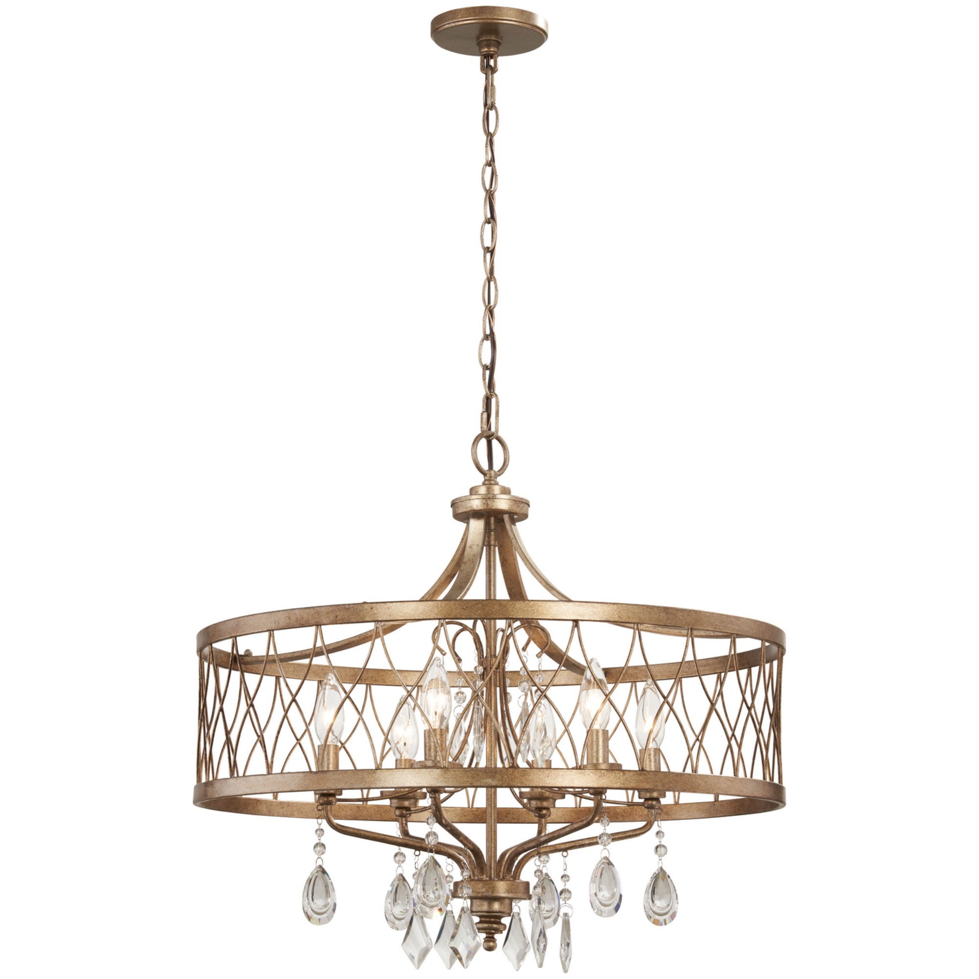 West Liberty 24" 6-Light Chandelier, Olympus Gold Finish - Bees Lighting