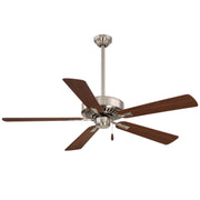 Contractor Plus 52" Ceiling Fan with Pull Chain, Brushed Nickel with Walnut Blades - Bees Lighting
