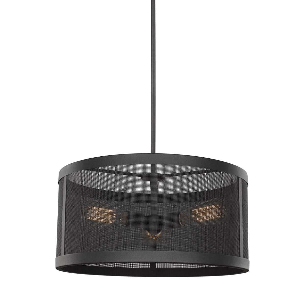Gereon 19 in. 3 Lights Pendant Light Black Finish - Bees Lighting