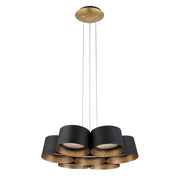 Marimba 18" LED Chandelier, Gold Leaf/Bronze Finish - Bees Lighting