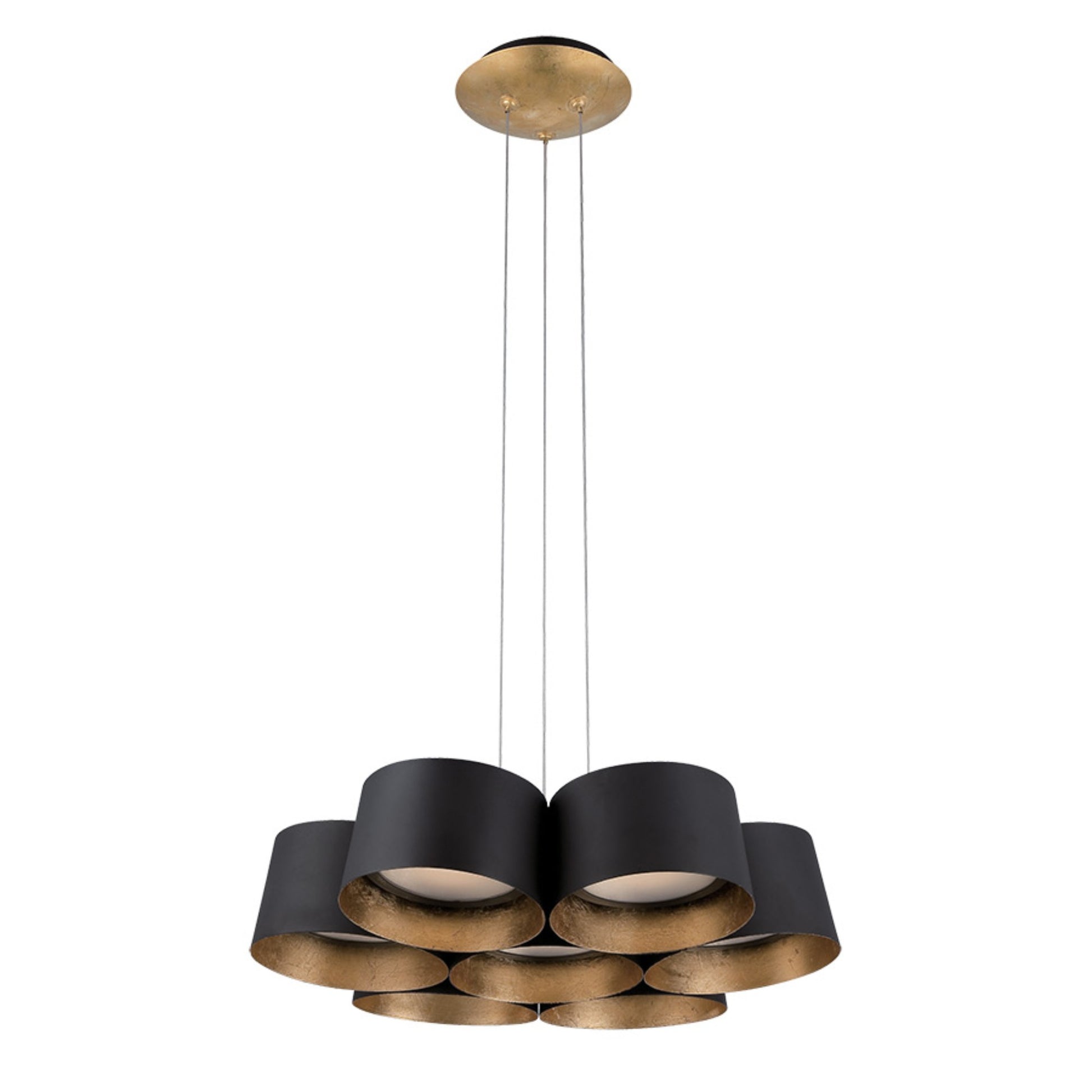 Marimba 18" LED Chandelier, Gold Leaf/Bronze Finish - Bees Lighting