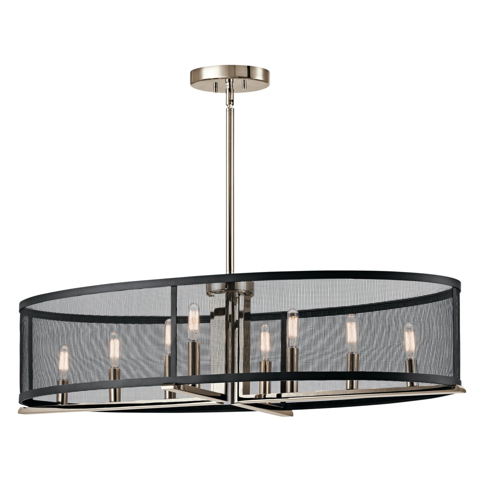 Titus 38" 8-Light Chandelier, Polished Nickel Finish - Bees Lighting