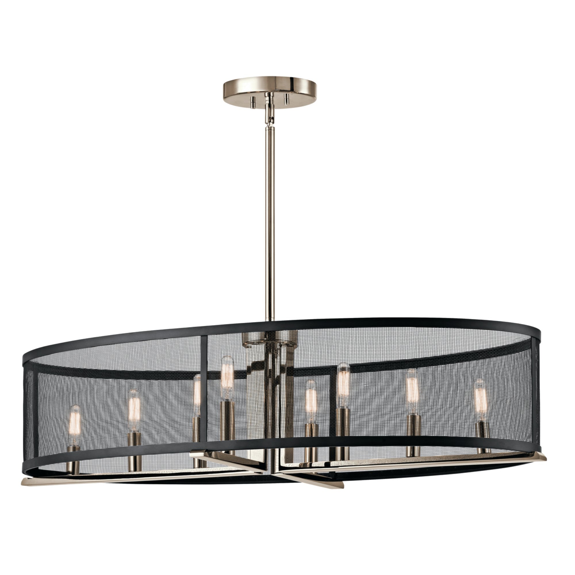 Titus 38" 8-Light Chandelier, Polished Nickel Finish - Bees Lighting