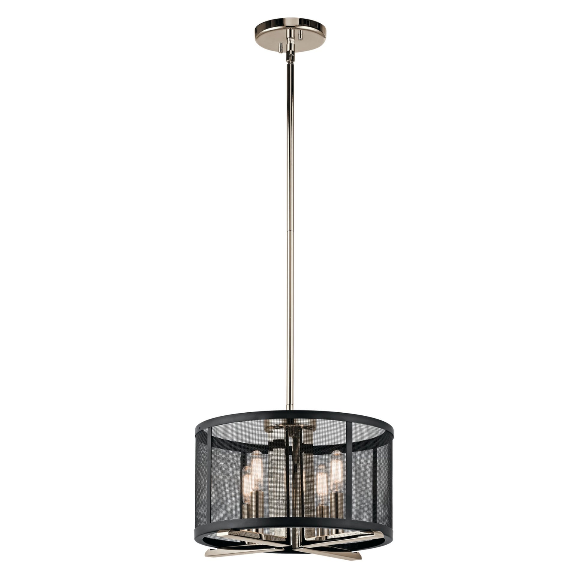 Titus 15" 4-Light Convertible Pendant, Polished Nickel Finish - Bees Lighting
