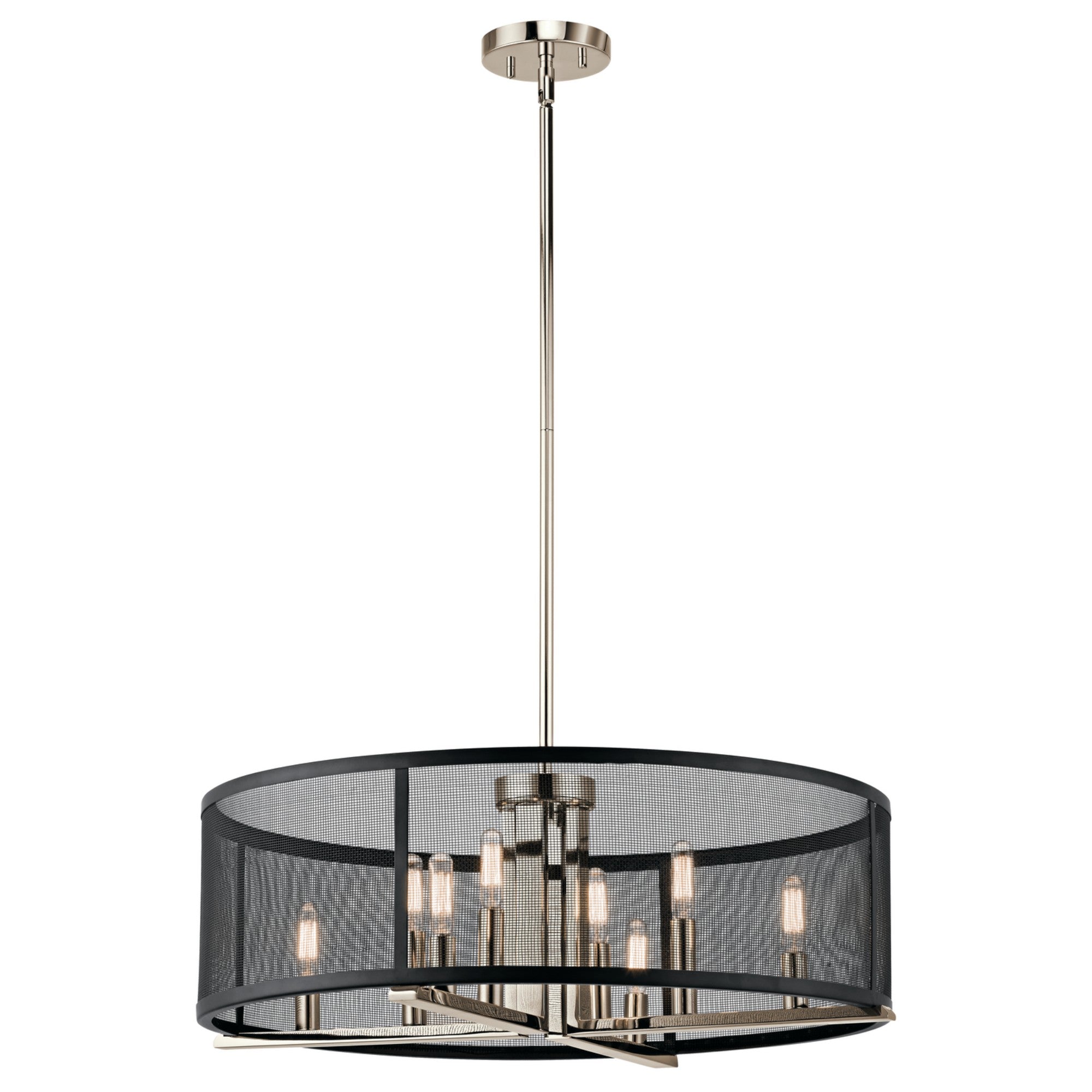 Titus 25" 8-Light Chandelier, Polished Nickel Finish - Bees Lighting