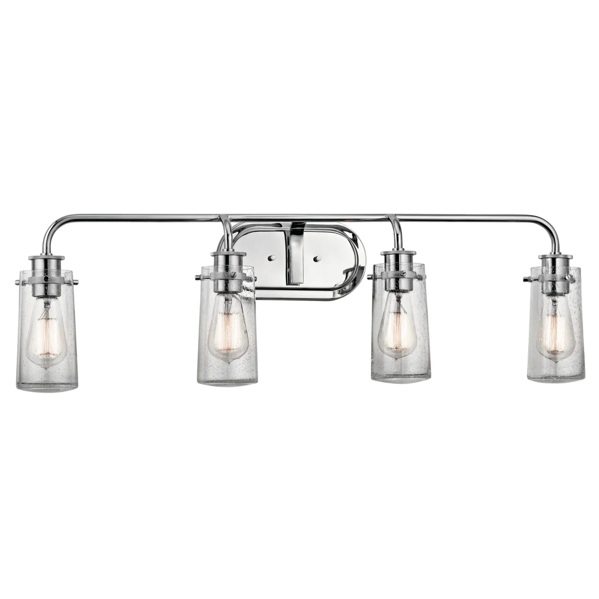 Kichler 45460CH Chrome Vanity Light | Clear Seeded Glass – Bees Lighting