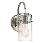 Brinley 12" Wall Sconce, Brushed Nickel Finish - Bees Lighting