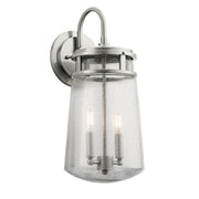 Lyndon 18" 2-Light Outdoor Wall Light, Brushed Aluminum Finish - Bees Lighting