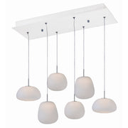 Puffs 26" 6-Light Linear LED Pendant, White Finish - Bees Lighting