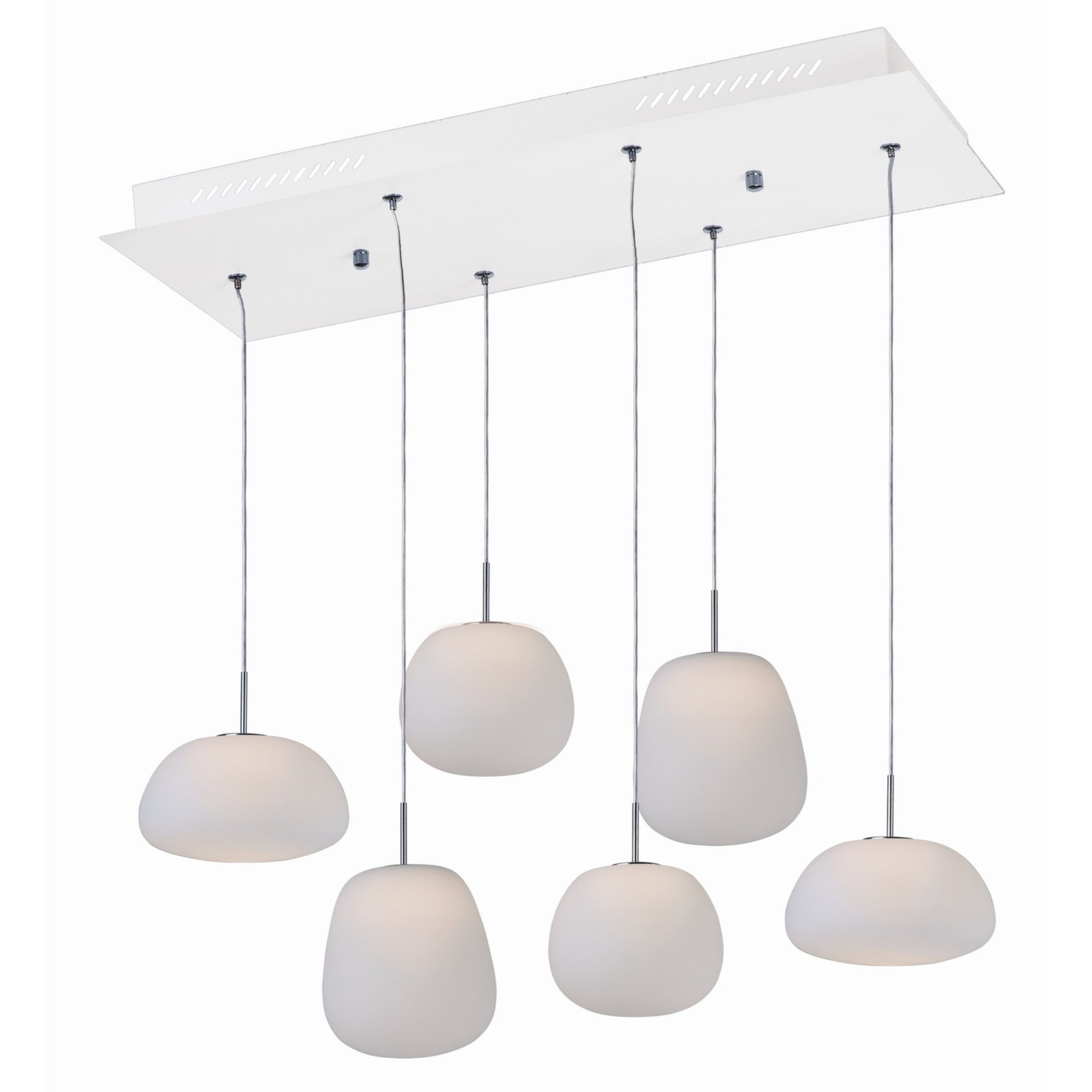 Puffs 26" 6-Light Linear LED Pendant, White Finish - Bees Lighting