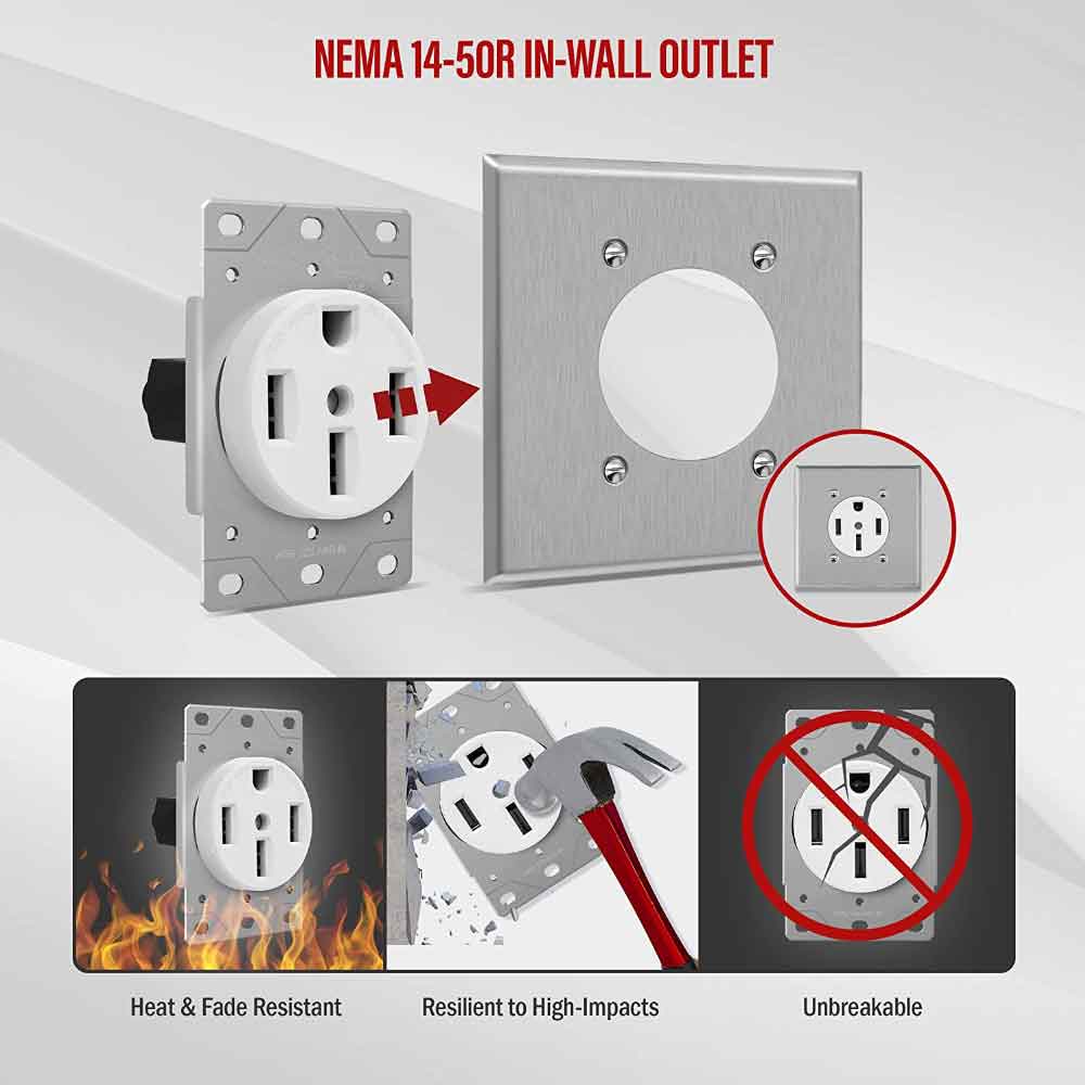50 Amp Electrical Outlet for RV and Electric Vehicles NEMA 14-50R