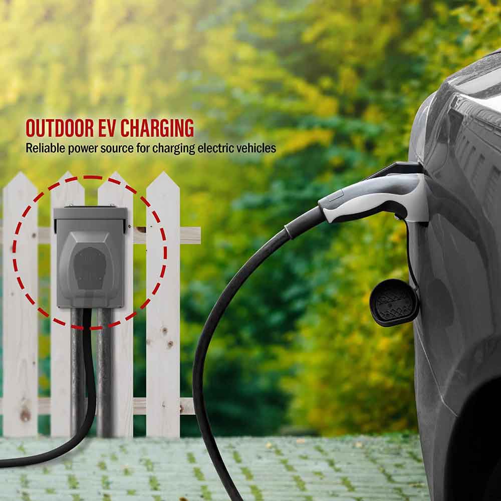 50 Amp Outdoor NEMA 14-50R Receptacle Box for RV/EV Chargers - Bees Lighting