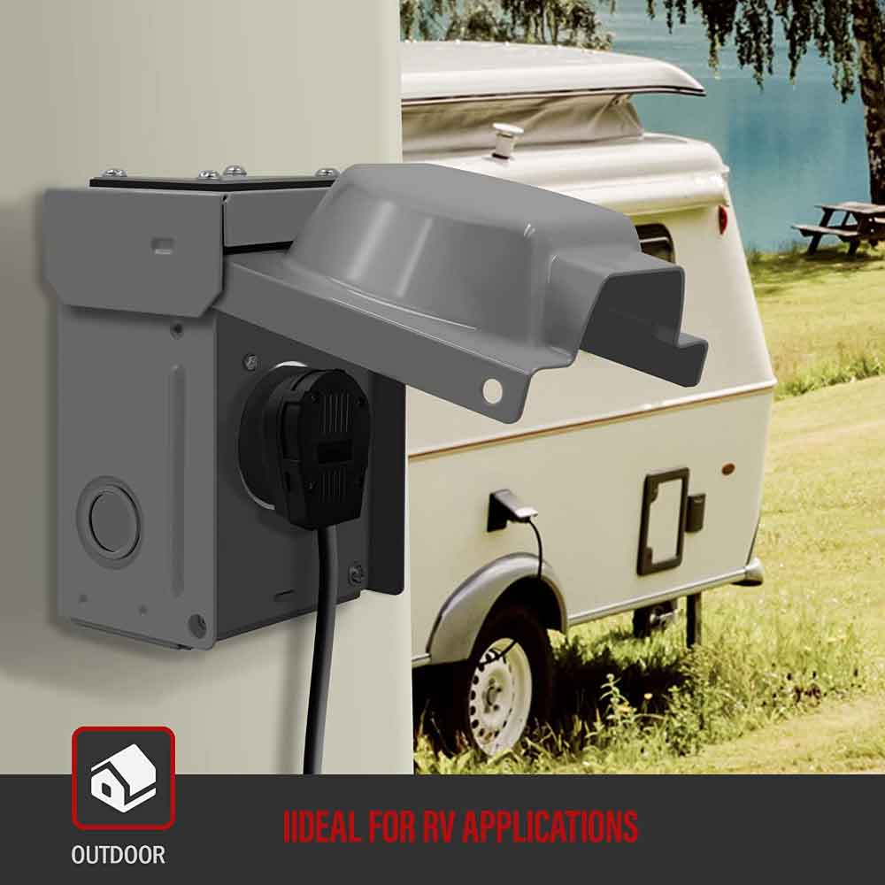 50 Amp Outdoor NEMA 14-50R Receptacle Box for RV/EV Chargers - Bees Lighting
