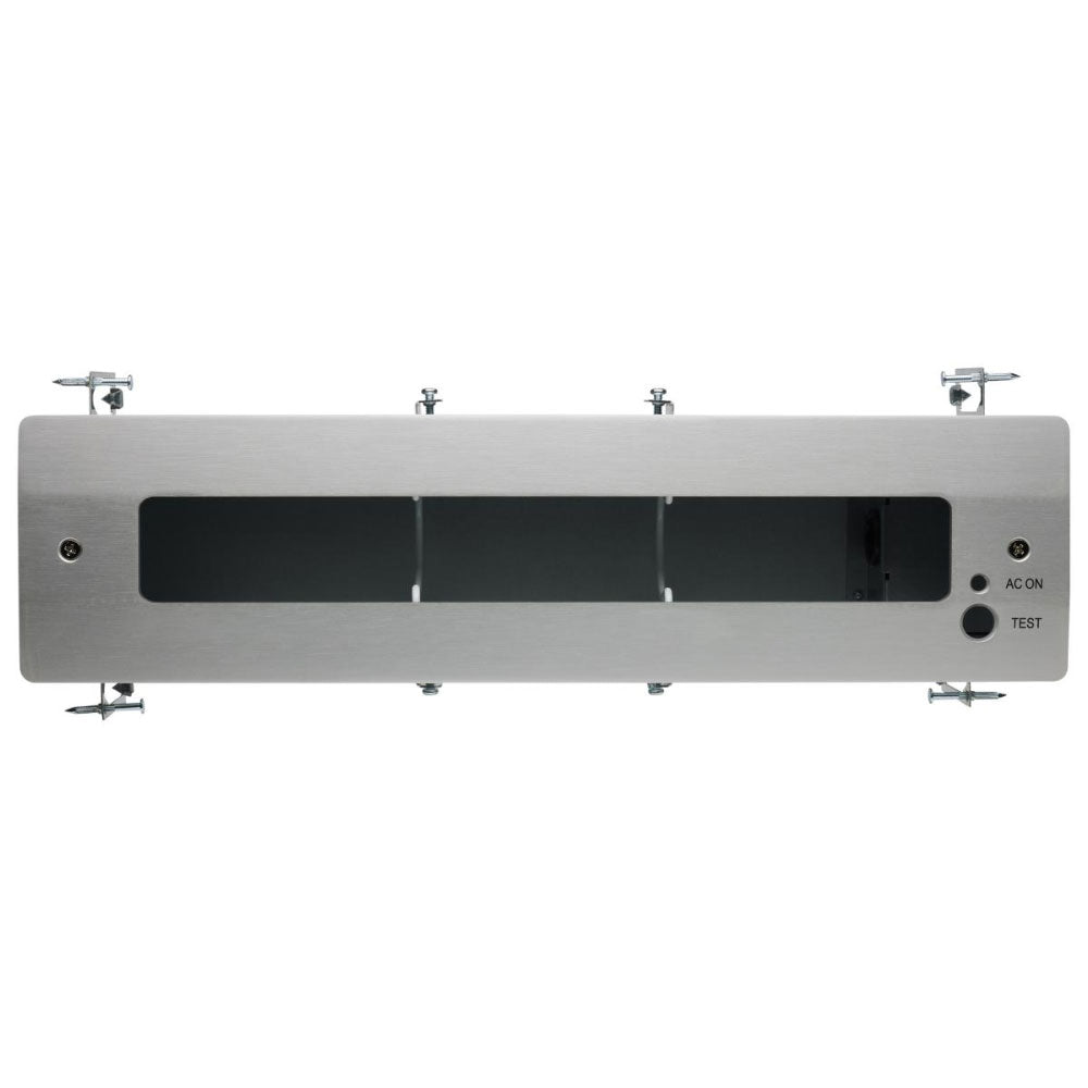 Edge-Lit LED Exit Sign, Dual Face with Green Letters, Mirror Finish, Battery Included, Recessed Mount - Bees Lighting