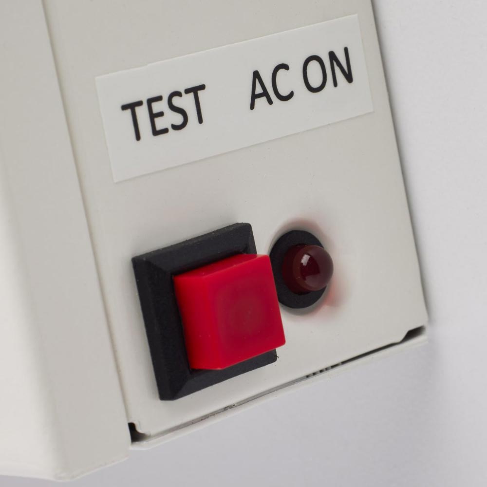 LED Combo Exit Sign, Dual Face with Red Letters, White, Battery Included, Double Head Lights - Bees Lighting