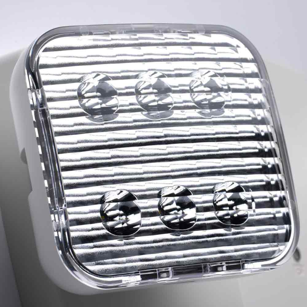 LED Emergency Light, 0.8 Watts, 2 Square Light Heads, 120-277V, White - Bees Lighting