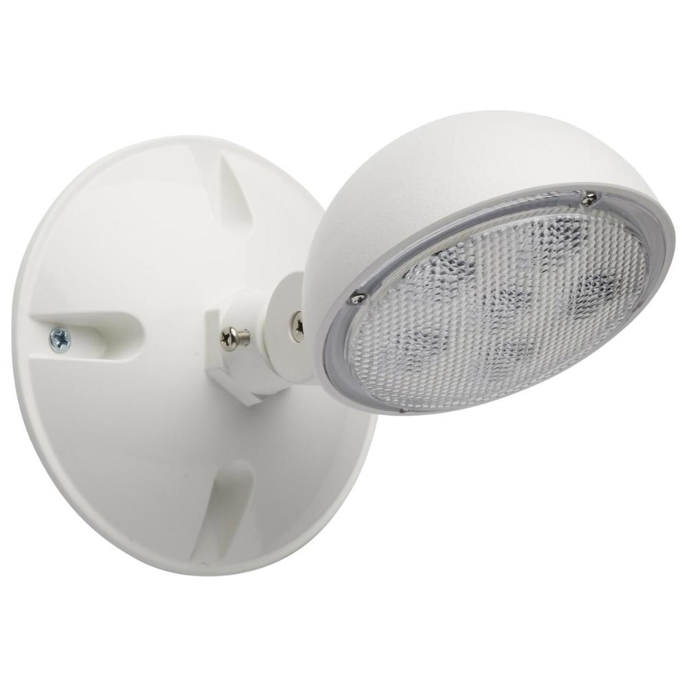 Single Head Low-Voltage Remote Outdoor LED Emergency Light, White - Bees Lighting