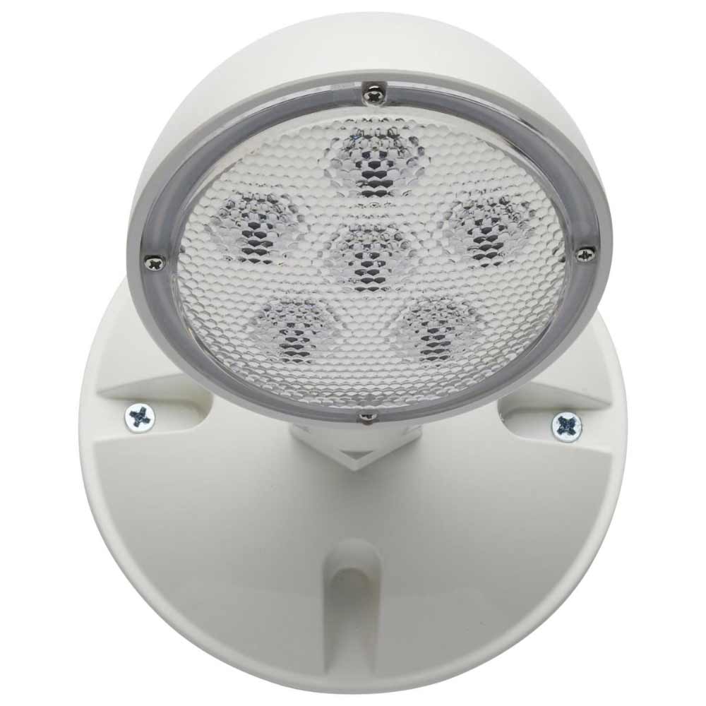 Single Head Low-Voltage Remote Outdoor LED Emergency Light, White - Bees Lighting
