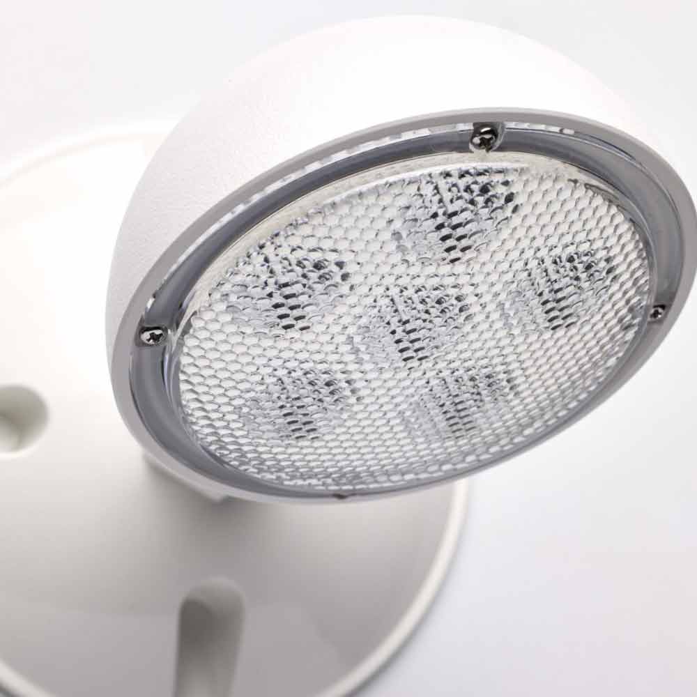 Single Head Low-Voltage Remote Outdoor LED Emergency Light, White - Bees Lighting