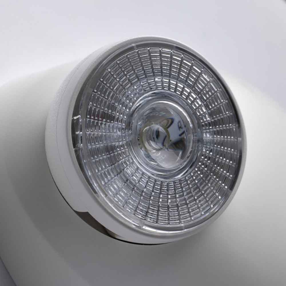 LED Emergency Light, 0.8 Watts, 2 Round Light Heads, 120-277V, White - Bees Lighting